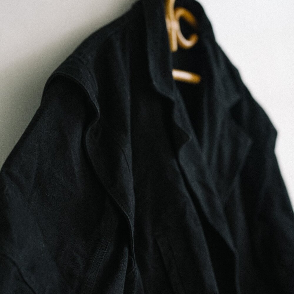 Shein Oversized Cropped Black Denim Jacket